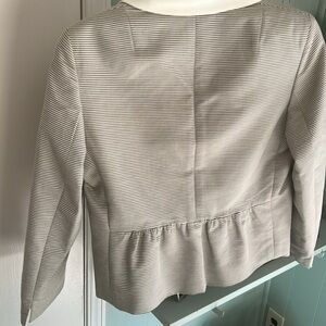 Akris Striped Blazer with Cream Lapel